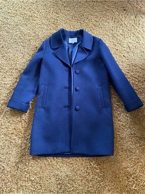 Women’s Navy Herringbone Pea Coat Claudie Pierlot Sz 38